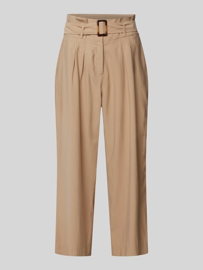 comma Straight leg pantalon met bandplooien Camel - 2