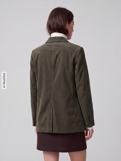 VERO MODA Loose Fit Longblazer mit steigendem Reverskragen Modell 'NORA' Oliv 5