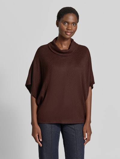 Apricot Strickpullover mit Rollkragen und 1/2-Arm Dunkelbraun 4