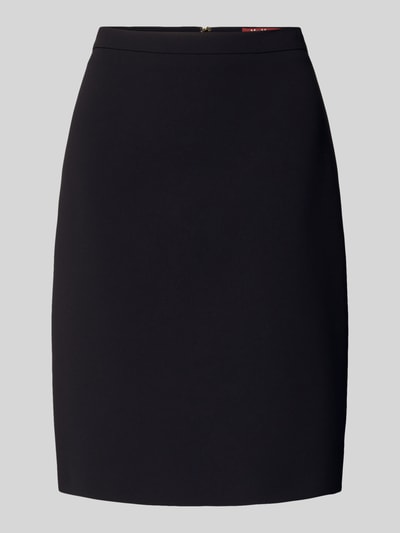 Produktfoto, Ausgestellter knielanger Rock mit Reißverschluss Modell 'TONDATA' von Max Mara Studio in Schwarz, unifarben, Webware, Label Stitching
