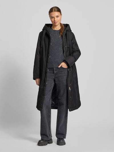 Marc O'Polo Płaszcz parka o kroju regular fit z kapturem Czarny 1