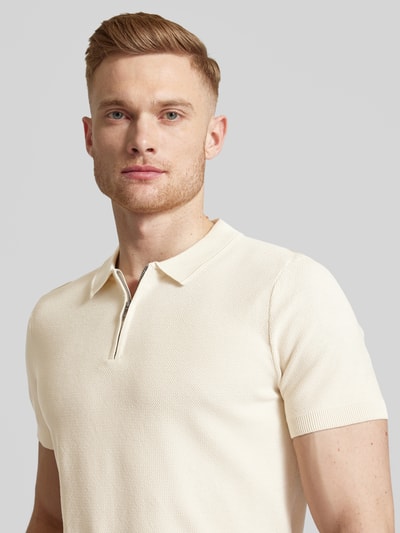 JOOP! Collection Koszulka polo o kroju regular fit z zamkiem błyskawicznym model ‘Vancro’ Złamany biały 3