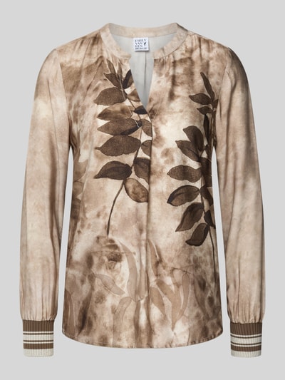 Emily Van den Bergh Blusenshirt aus Viskose mit V-Ausschnitt Mittelbraun 2