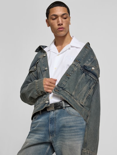 MM6 Maison Margiela Jeansjacke mit Knopfleiste Jeansblau 3