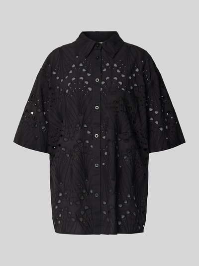 Gestuz Relaxed fit overhemdblouse van puur katoen, model 'baylor' Zwart - 2