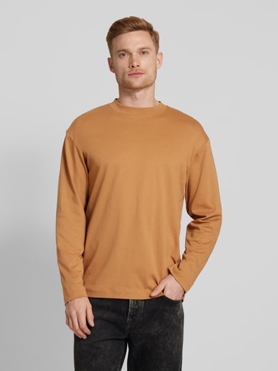 SELECTED HOMME Relaxed Fit Longsleeve mit Stehkragen Modell 'DANI' Cognac 4