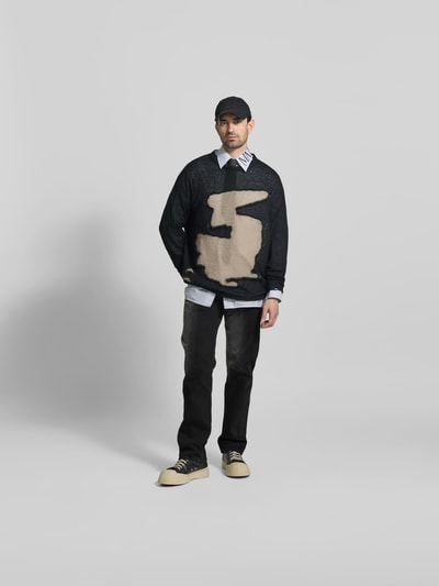 MM6 Maison Margiela Straight Fit Jeans aus reiner Baumwolle Anthrazit 1