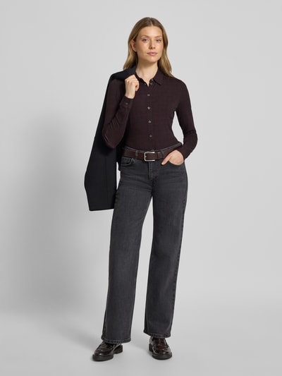 Marc O'Polo Regular fit overhemdblouse van viscosemix Aubergine - 1