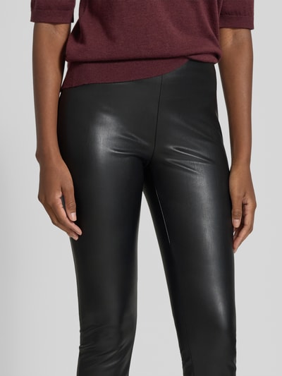 Raffaello Rossi Skinny fit broek in leerlook, model 'RESA' Zwart - 3