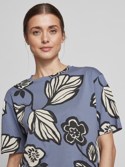 JAKE*S STUDIO WOMAN T-Shirt mit geripptem Rundhalsausschnitt Jeansblau 3