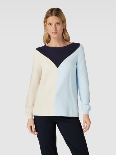 Christian Berg Woman Sweter z dzianiny w stylu Colour Blocking Jasnoniebieski 4