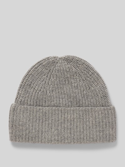 MCNEAL Gebreide muts van kasjmier met brede omslag Lichtgrijs gemêleerd - 1