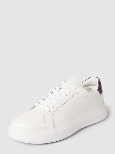 CK Calvin Klein Sneaker aus Leder mit Kontrastbesatz Weiss 1