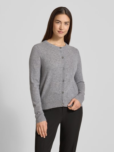 Christian Berg Woman Kurtka z dzianiny z kaszmiru z okrągłym dekoltem Grafitowy melanż 4