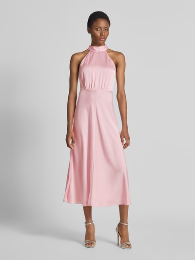 Samsøe Samsøe Jurk van satijn met hals met halter model 'Modell 'RHEO'' Mauve - 4
