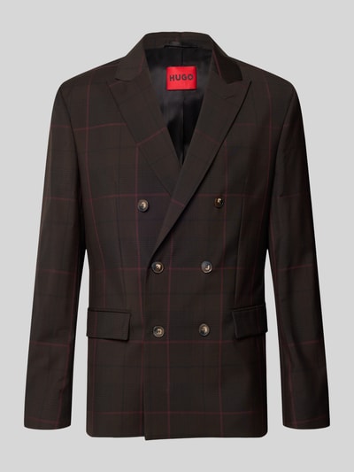 HUGO Extra slim fit colbert van pure scheerwol model 'Arti' Donkerbruin - 1