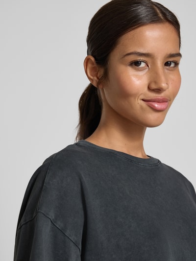 INFLUENCER'S CHOICE BY P&C* T-shirt o kroju oversized z okrągłym, prążkowanym dekoltem Ciemnoszary 3