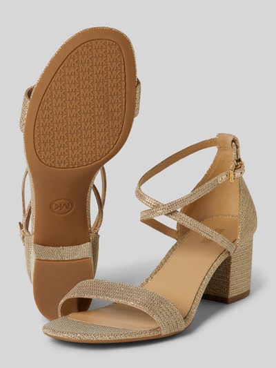 MICHAEL Michael Kors Sandalen met blokhak, model 'SERENA' Goud gemêleerd - 4