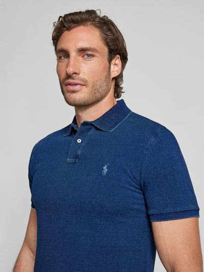 Polo Ralph Lauren Custom slim fit poloshirt met logostitching Marineblauw - 3