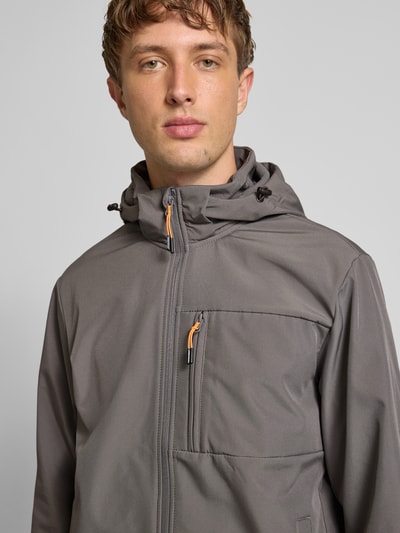 Jack & Jones Kurtka softshell z kieszenią na piersi i patkami na rękawach Średnioszary 3