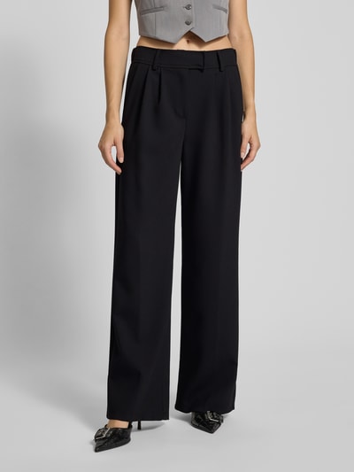 Review Wide Leg Stoffhose mit Bundfalten Black 4