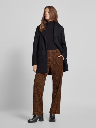 ICHI Wide leg stoffen broek met bandplooien, model 'KATE MOSLEY' Middenbruin - 1