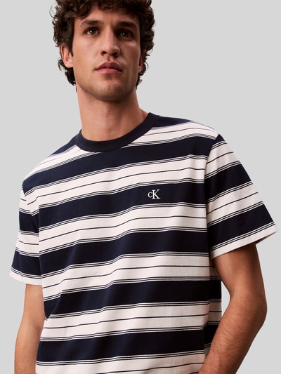 Calvin Klein Jeans męski t-shirt o kroju regular fit z mieszanki bawełny Granatowy 3