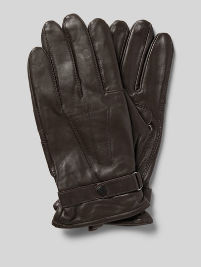 Barbour Handschuhe aus echtem Rindsleder Dunkelbraun 1