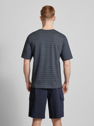 Jack & Jones Premium T-shirt met streepmotief, model 'JACK' Marineblauw - 5