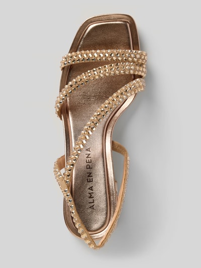 ALMA EN PENA Sandalette mit Ziersteinbesatz Metallic Braun 3