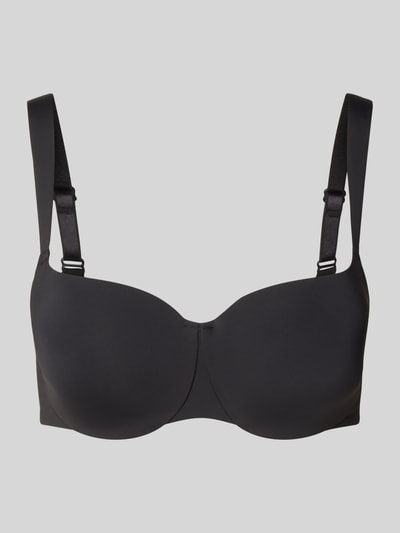 Triumph Gewatteerde beugelbeha met balconette-decolleté Zwart - 1
