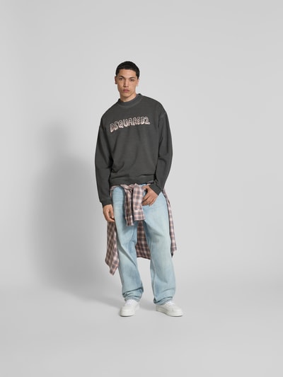 Dsquared2 Sweatshirt mit Label-Print Anthrazit 1