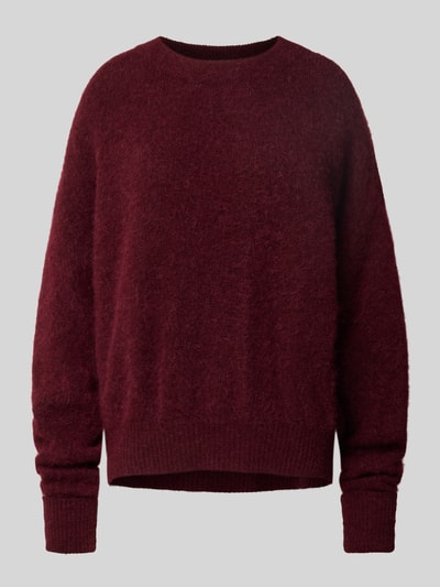 American Vintage Sweter z dzianiny o kroju oversized z prążkowanymi wykończeniami model ‘VITOW’ Bordowy melanż 2