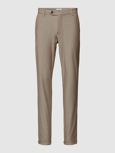 Jack & Jones Slim fit stoffen broek in effen design, model 'MARCO' Beige gemêleerd - 2