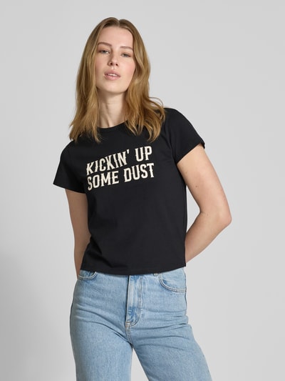 REVIEW T-shirt met statementprint Zwart - 4
