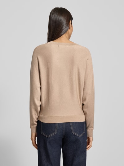 Vero Moda Sweter o kroju relaxed fit z dzianiny z mieszanki wiskozy model ‘HAPPYGLITTER’ Beżowy 5