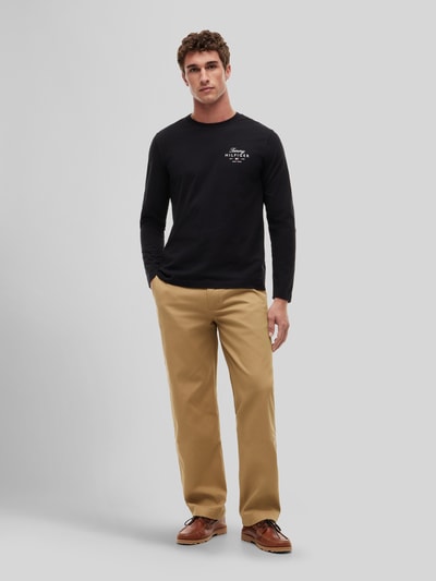 Tommy Hilfiger Bluzka z długim rękawem o kroju regular fit z czystej bawełny Czarny 1