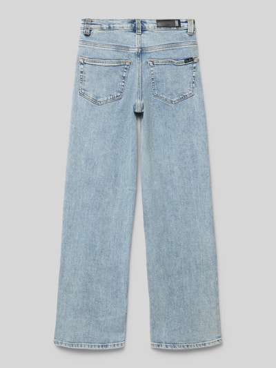 Produktfoto, Straight Leg Jeans im 5-Pocket-Design Modell 'YARA' von CARS JEANS, lichtblauw, katoenmix met stretch, rechte fit, detailopname, kinderjeans
