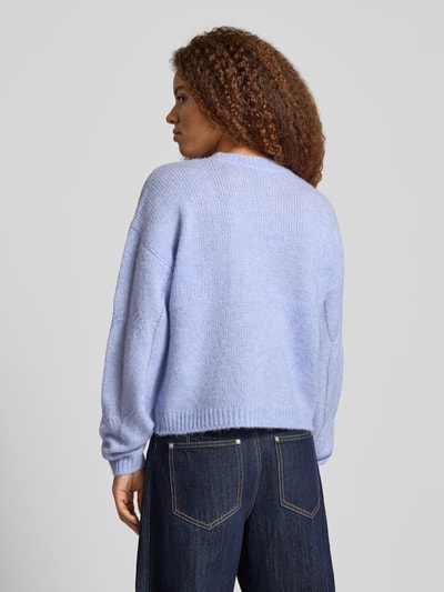 Pieces Relaxed Fit Strickpullover mit Woll-Anteil Modell 'JENNA' Hellblau 5