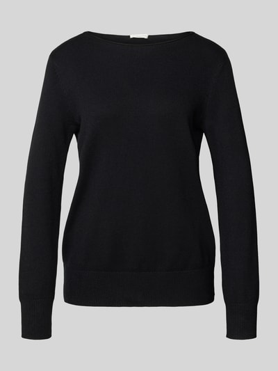 Christian Berg Woman Sweter z dzianiny z dekoltem w łódkę Czarny 2