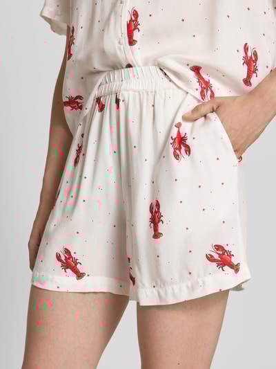 Pieces Relaxed Fit Shorts aus reiner Viskose Modell 'NYA' Weiss 3