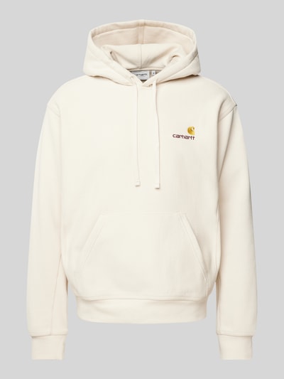 Carhartt Work In Progress Hoodie mit Label-Stitching Modell 'AMERICAN SCRIPT' Offwhite 1