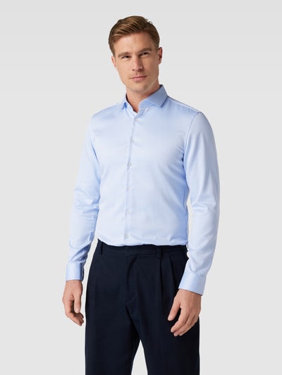 JAKE*S SUPER SLIM Slim fit zakelijk overhemd met haaikraag Lichtblauw - 4