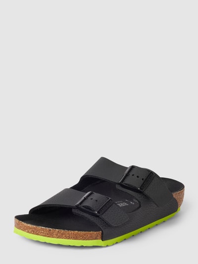 Birkenstock Teenslippers met doornsluiting in metallic, model 'Gizeh' Zwart - 1