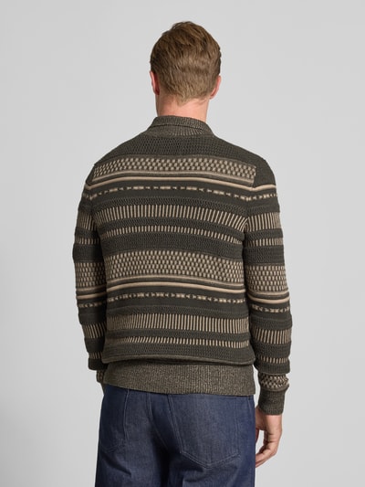 Marc O'Polo Strickjacke aus Baumwoll-Mix Khaki 5