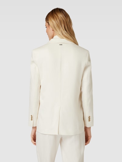 BOSS Linnen blazer met paspelzak Offwhite - 5