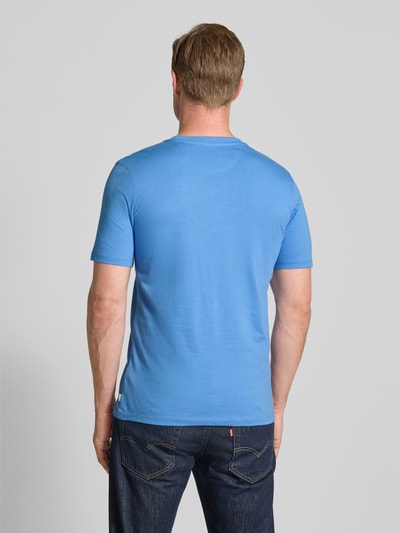 Scotch & Soda T-shirt met logostitching Aquablauw - 5