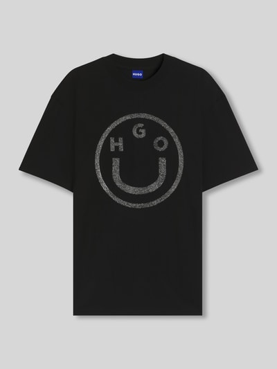 Hugo Blue Relaxed Fit T-Shirt aus reiner Baumwolle  Black 2
