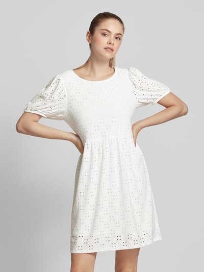 Pieces Mini-jurk met broderie anglaise Wit - 4