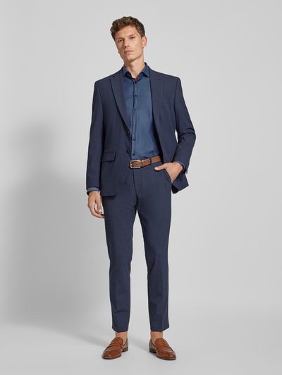 Jake*s Slim Fit Businesshemd in Premiumqualität mit extra langem Arm Marine 1